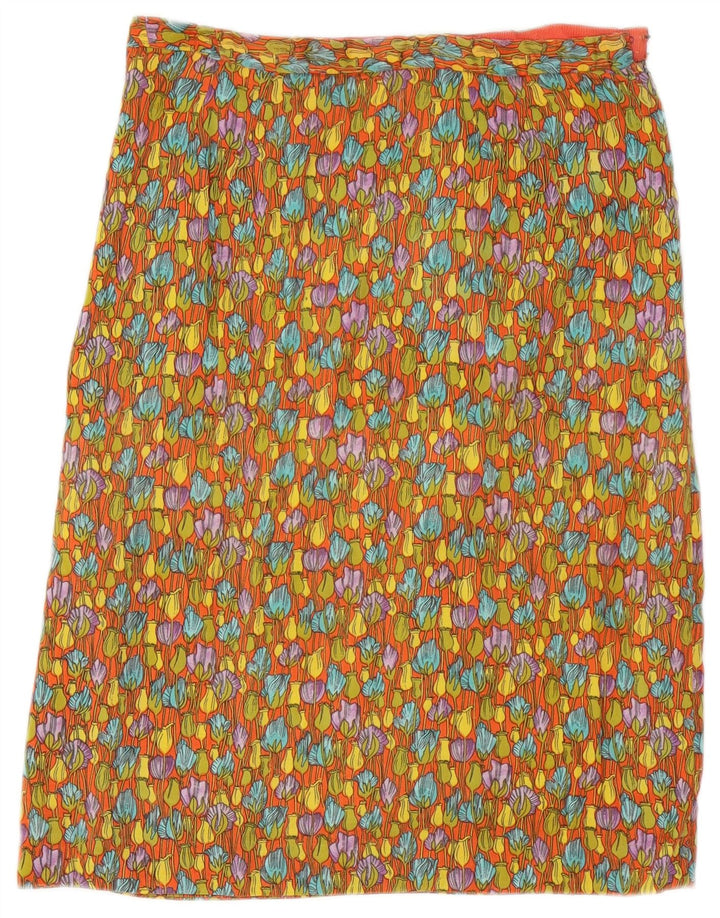jupe droite femme vintage W29 Floral orange moyen
