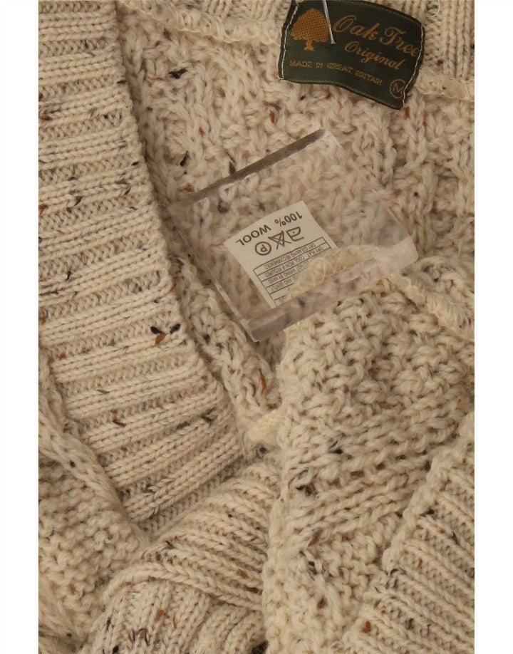 OAK TREE Cardigan Homme Laine Mouchetée Beige Moyen