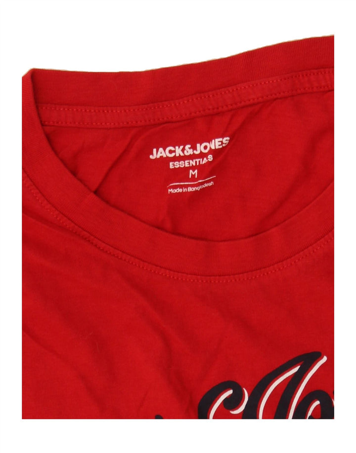 JACK & JONES Mens Graphic T-Shirt Top Medium Red Cotton Vintage Jack & Jones and Second-Hand Jack & Jones from Messina Hembry 