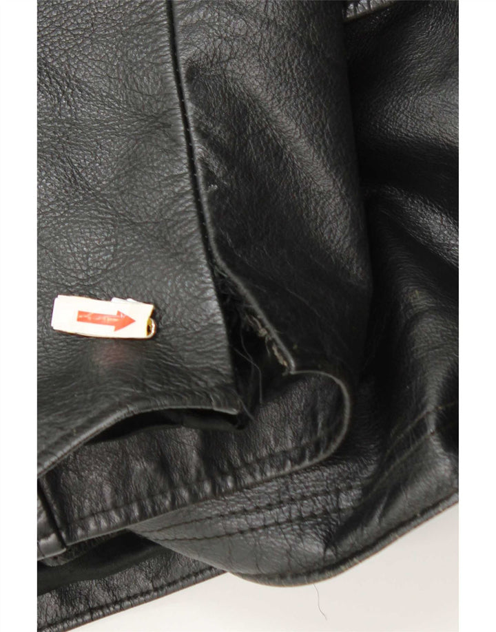 veste en cuir homme vintage UK 42 XL Noir