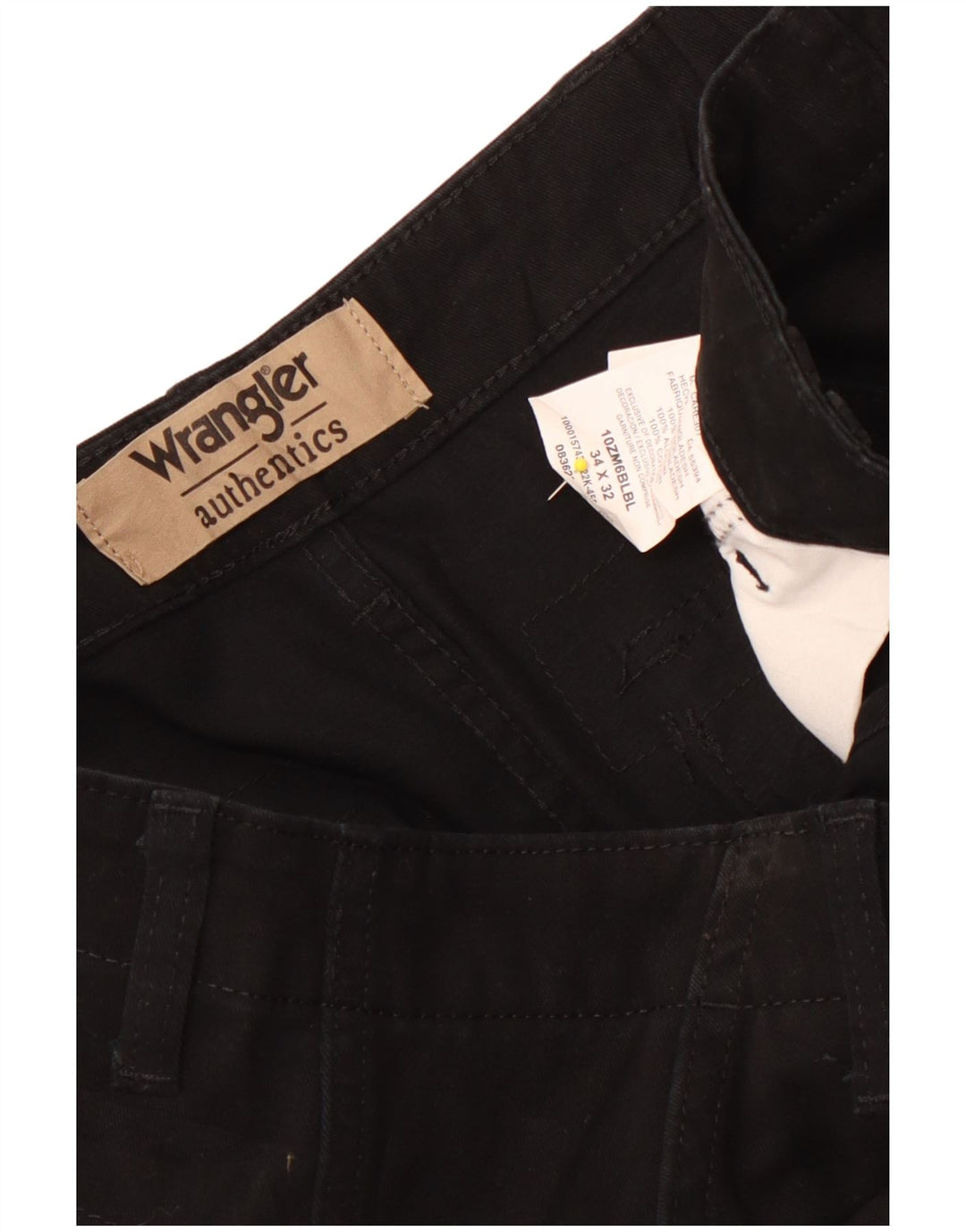 Wrangler Pantalon Cargo Droit Homme W34 L32 Coton Noir