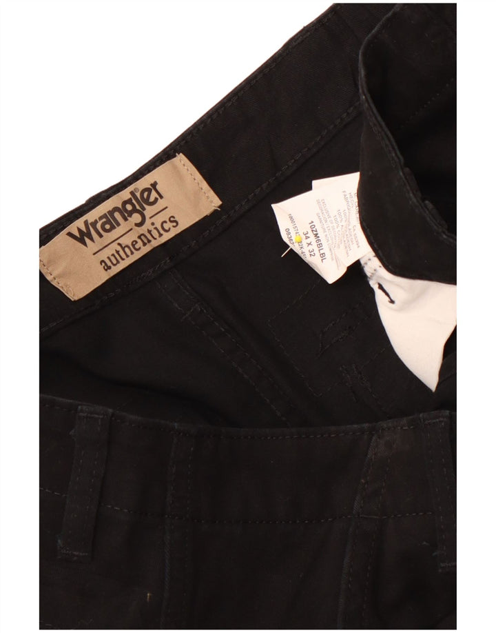 Wrangler Pantalon Cargo Droit Homme W34 L32 Coton Noir
