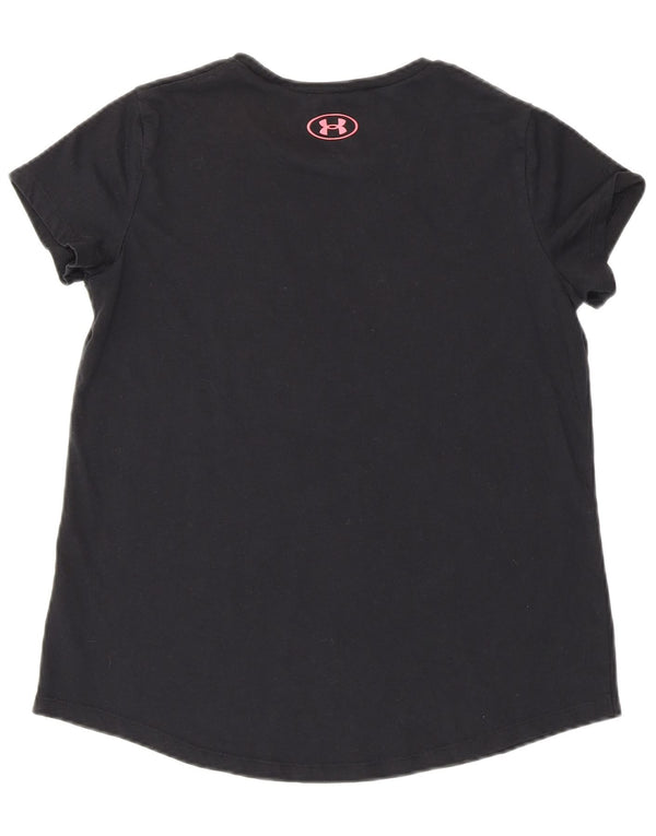 Under Armour Girls Loose Fit Graphic T-Shirt Top 13-14 ans XL Noir