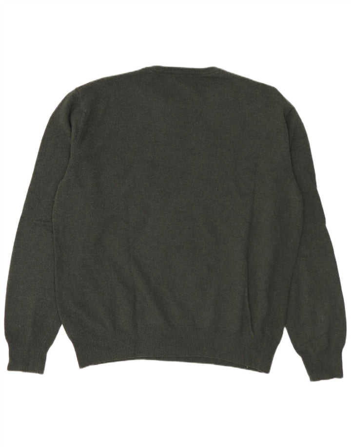 Kappa Pull à col rond pour homme en laine d'agneau Vert Large