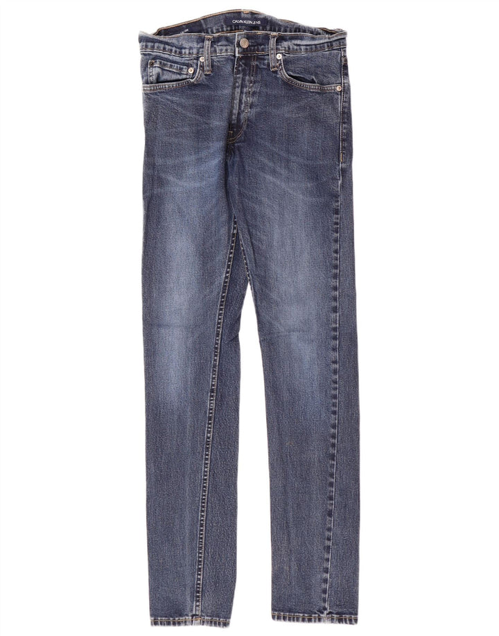 CALVIN KLEIN Jean Slim Homme W30 L32 Bleu Coton