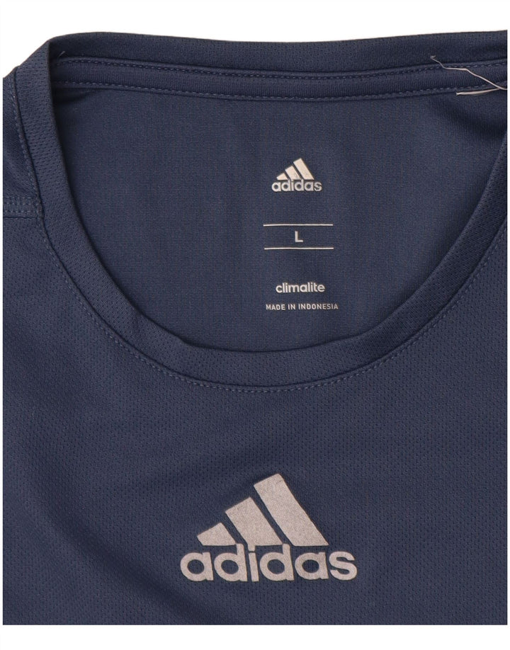 Adidas Hommes Climalite T-Shirt Haut Grand Bleu Marine