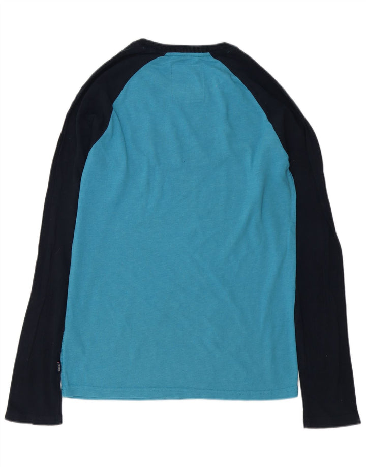 Superdry Haut Graphique à Manches Longues en Coton Colorblock Bleu Moyen Homme