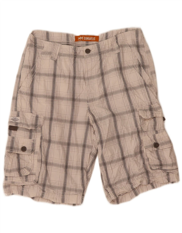 Lee Short cargo pour homme W32 en coton à carreaux blanc moyen
