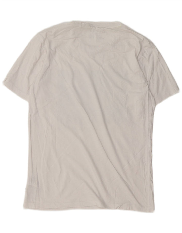 Guess T-Shirt Graphique Coupe Slim Homme Blanc Moyen Coton