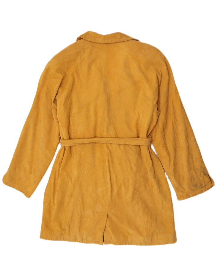 Concerto Manteau en daim pour femme UK 12 Cuir jaune moyen