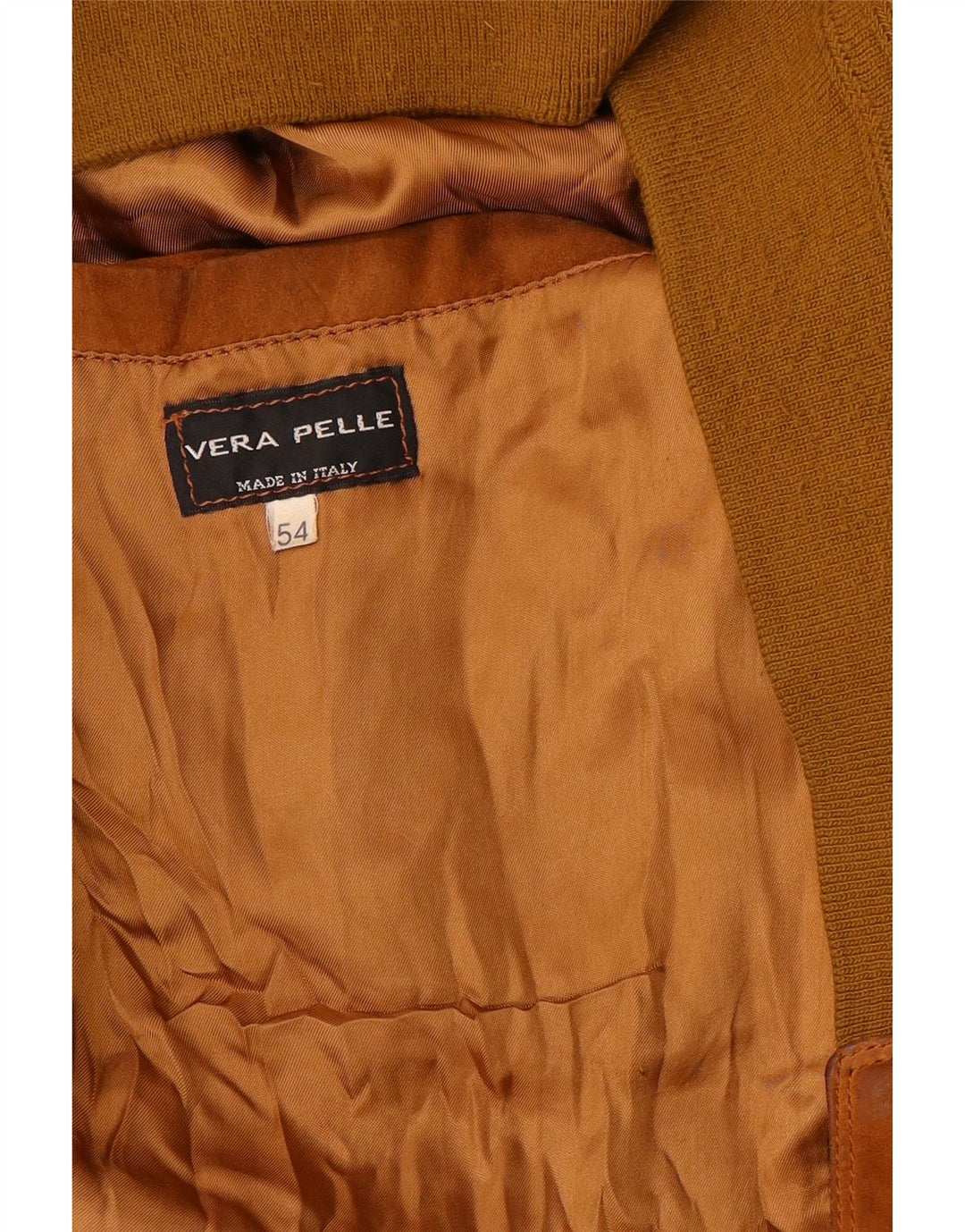 VINTAGE Veste en Daim Bomber Homme IT 54 2XL Cuir Marron