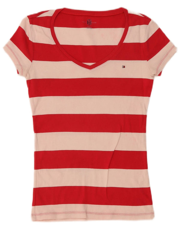 Tommy Hilfiger T-Shirt Femme UK 6 XS Rouge Rayé