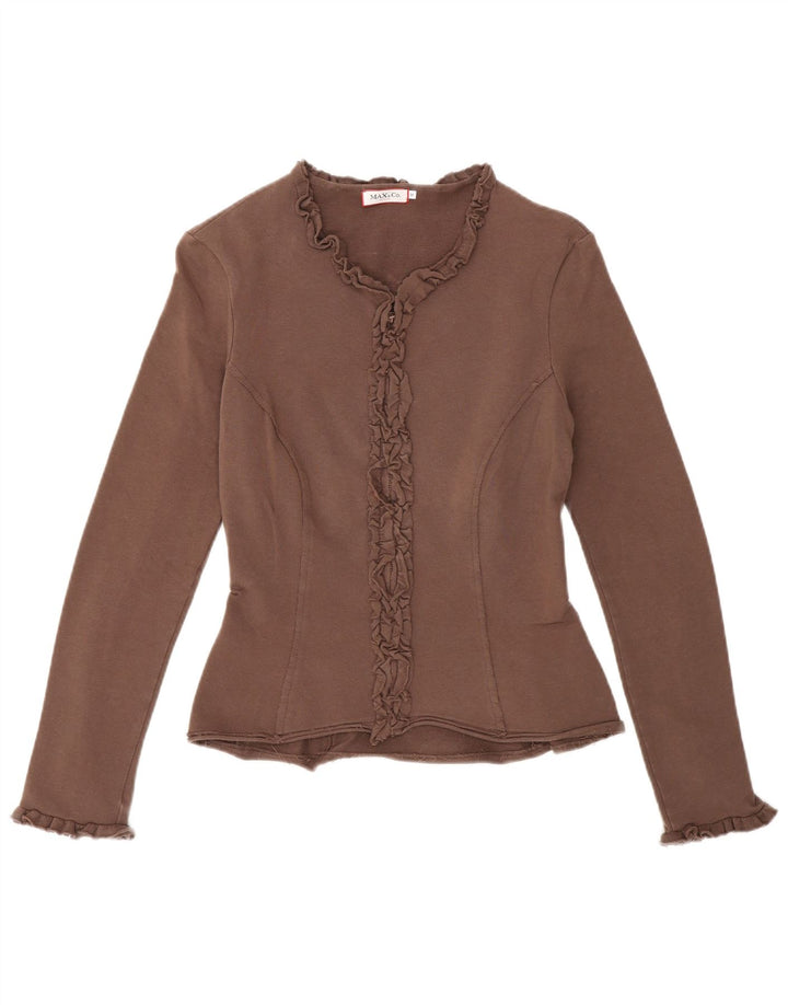 Max & Co. Veste de survêtement graphique pour femme UK 12 en coton marron moyen