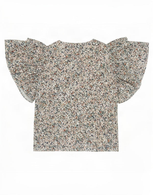 Zara Womens Batwing Blouse Top UK 14 Moyen Multicolore Floral Coton