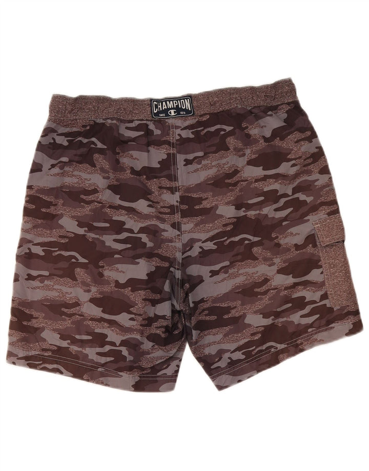 Champion Short de Bain Homme Marron Moyen Camouflage