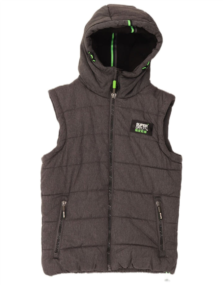Superdry Gilet rembourré pour homme UK 38 Gris moyen Polyester
