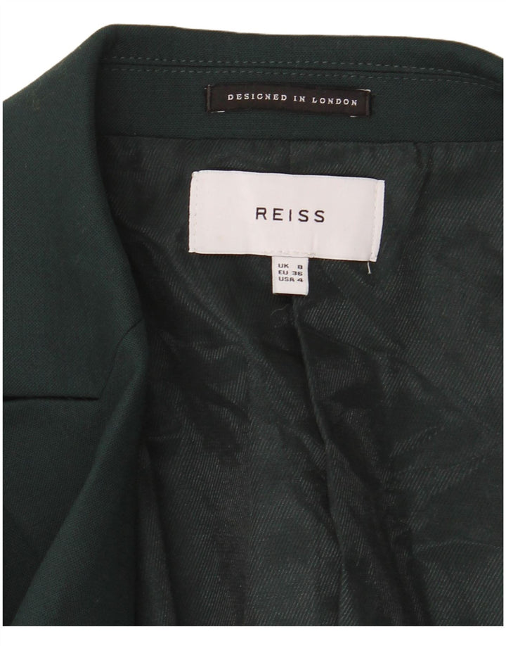 Reiss Veste blazer à 1 bouton pour femme UK 8 Small Vert