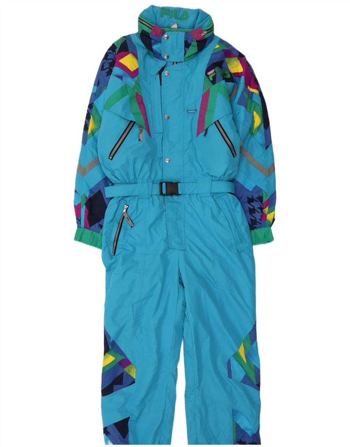 Fila Combinaison de ski pour homme Small Bleu Colorblock Polyester