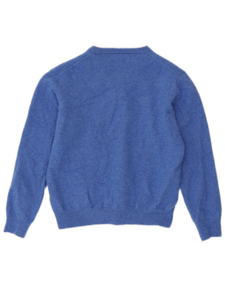 Gant Pull col V pour garçon 7-8 ans, grand bleu, laine d'agneau