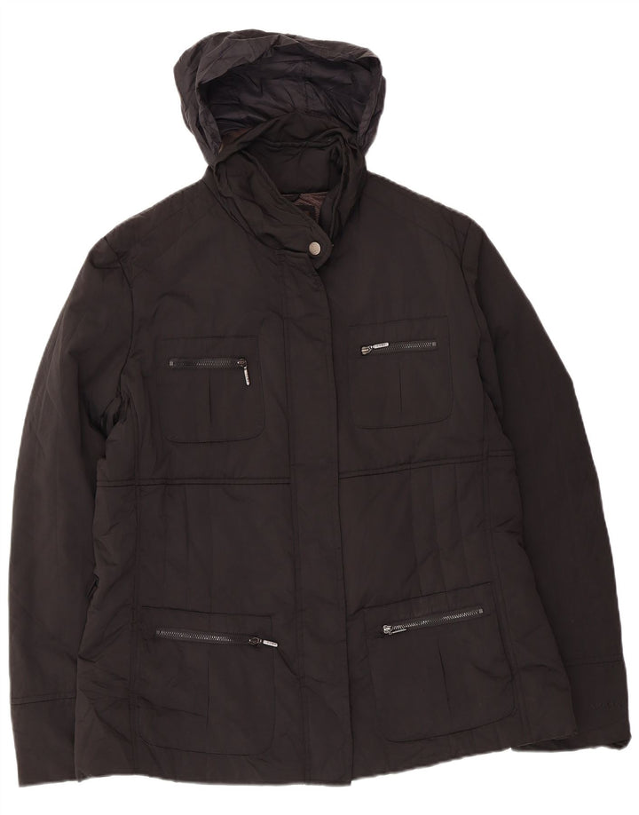 Geox Veste utilitaire à capuche Respira pour femme UK 14 Large Noir Polyester