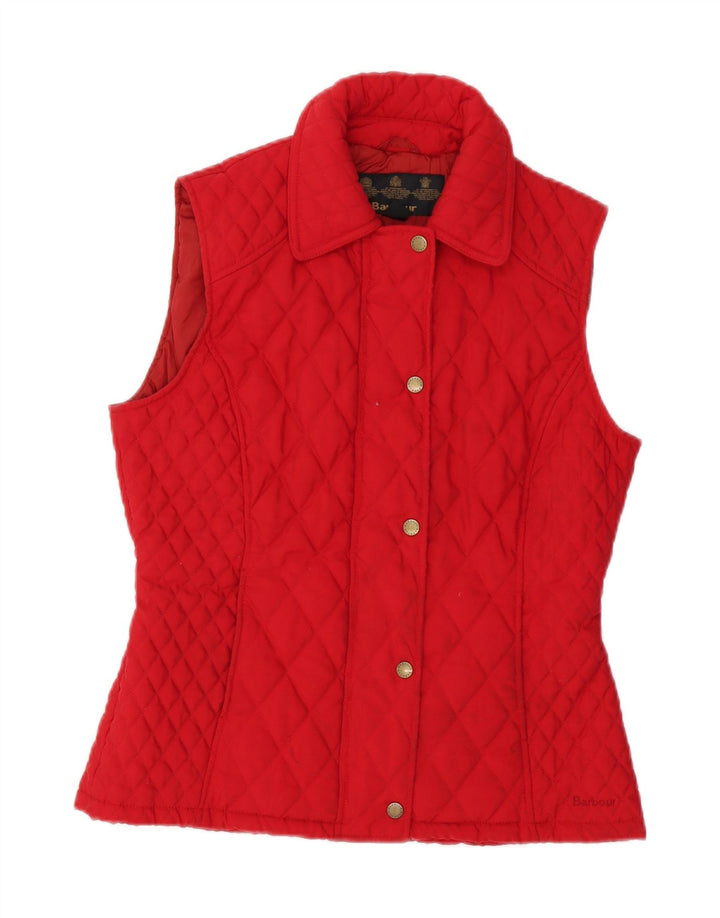 BARBOUR Gilet matelassé pour femme UK 12 Polyester rouge moyen