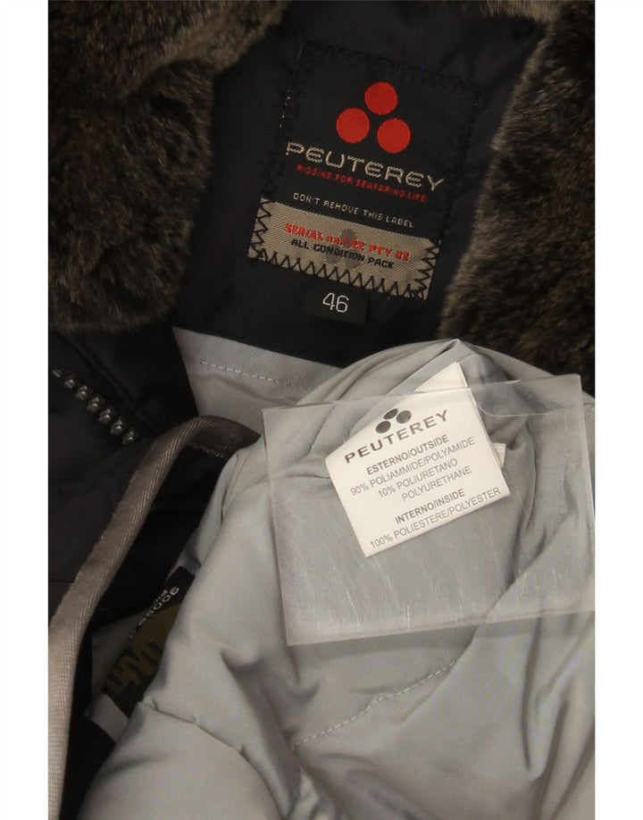PEUTEREY Veste utilitaire à capuche pour femme IT 46 Large Noir Polyamide