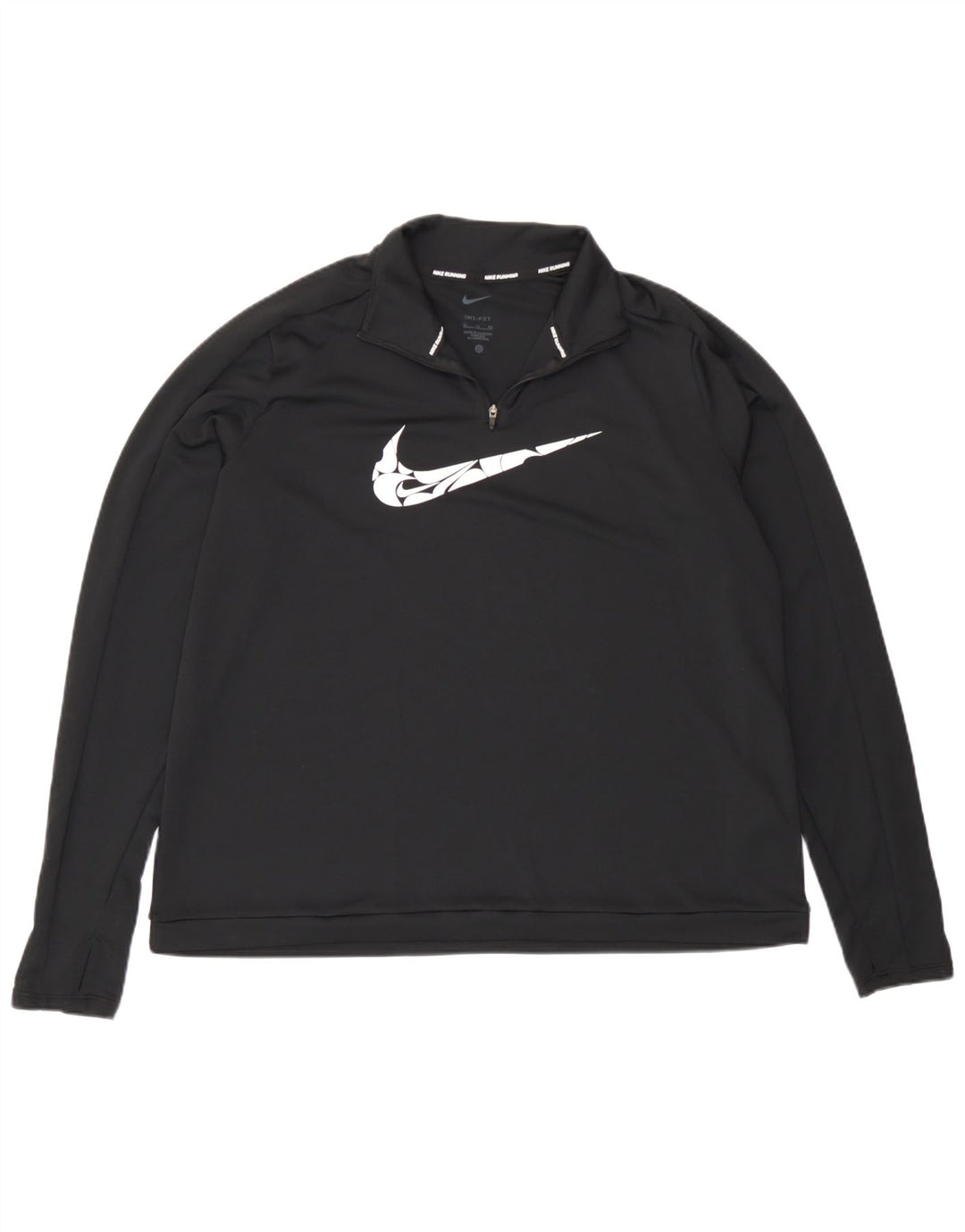 Nike Haut de survêtement pour femme Dri Fit Graphic avec col zippé UK 18 XL Noir