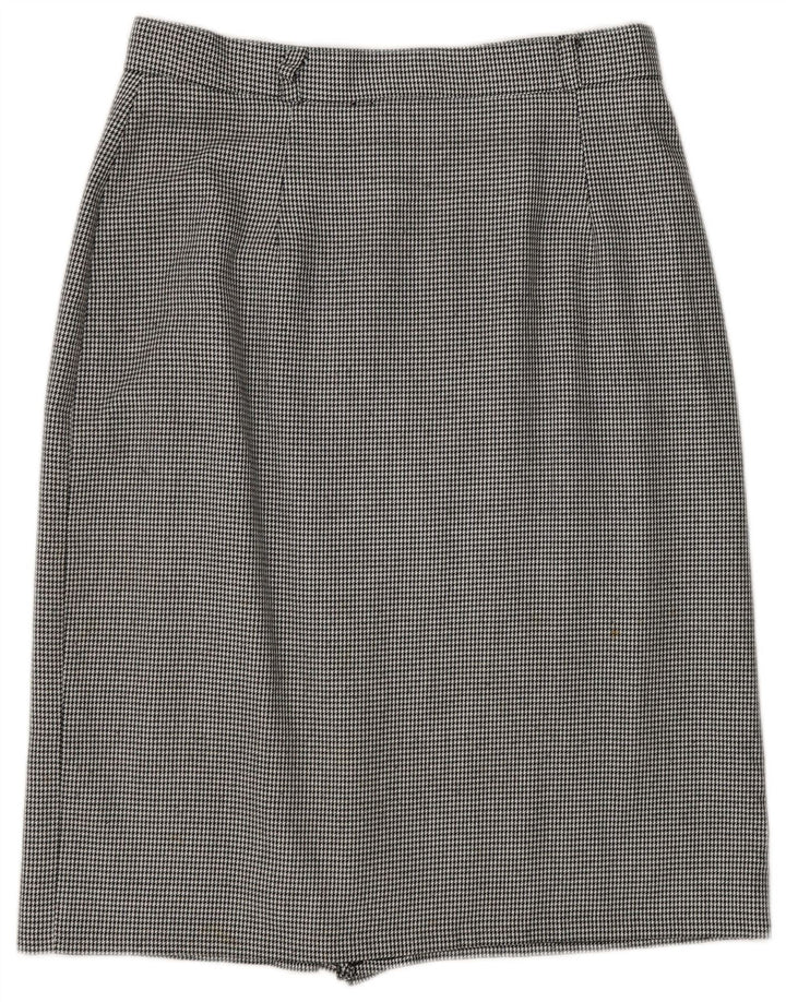 ST. BERNARD Jupe mi-longue droite pour femme UK 16 Large W30 Pied-de-poule noir