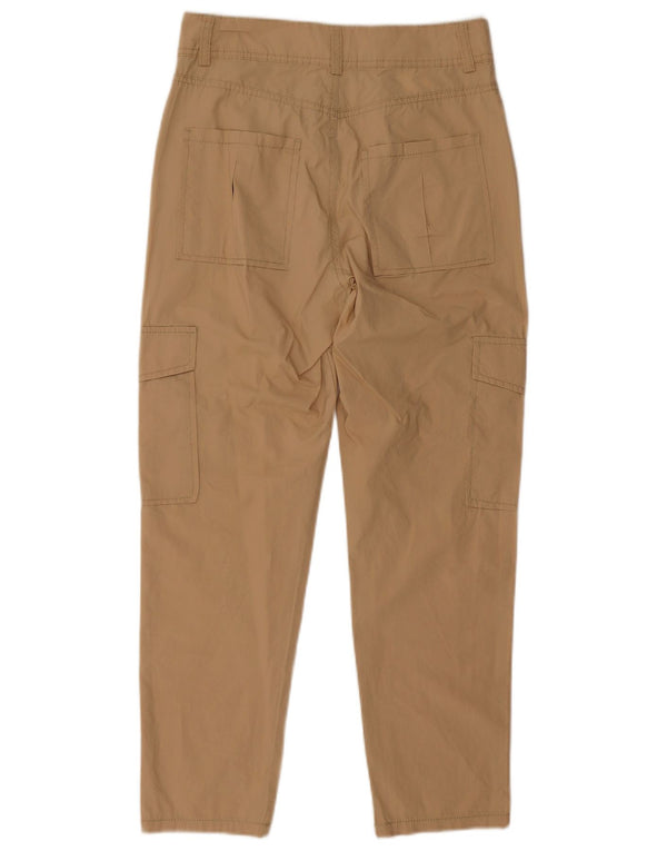 Benetton Pantalon Cargo Court Femme UK 6 XS W28 L25 Coton Beige