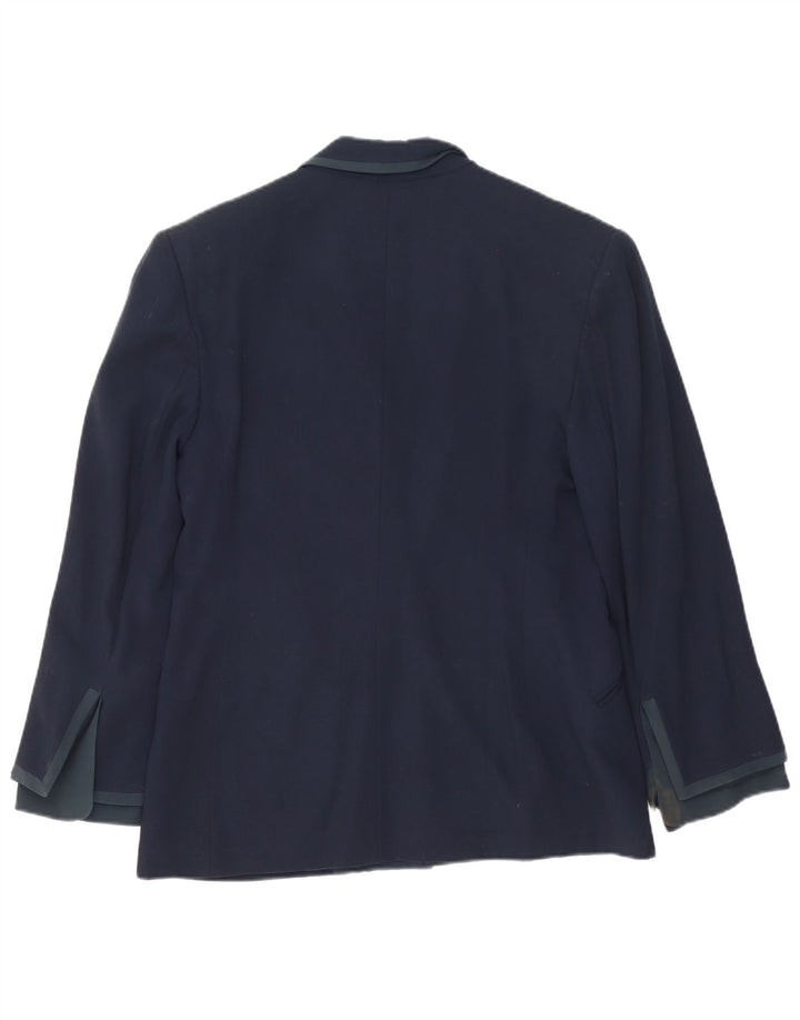 Ferre Veste blazer à 1 bouton pour femme UK 16 Large Bleu marine