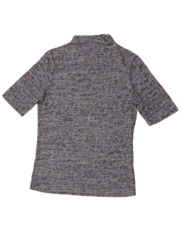 Marks & Spencer Womens T-Shirt Top UK 12 Medium  Blue Animal Print Viscose