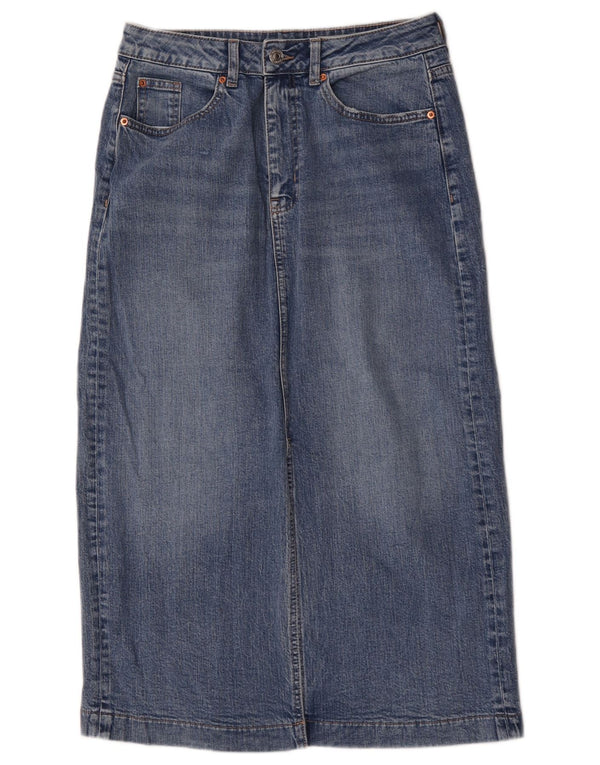 Marks & Spencer Jupe mi-longue en jean régulier pour femme UK 10 Small W30 Bleu