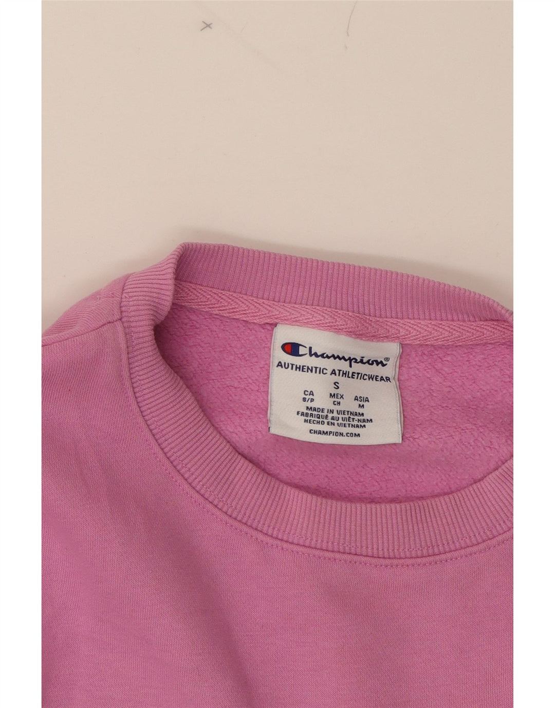 CHAMPION Womens Oversized Sweatshirt Jumper UK 10 Small Purple Colourblock Vintage Champion and Second-Hand Champion from Messina Hembry 
