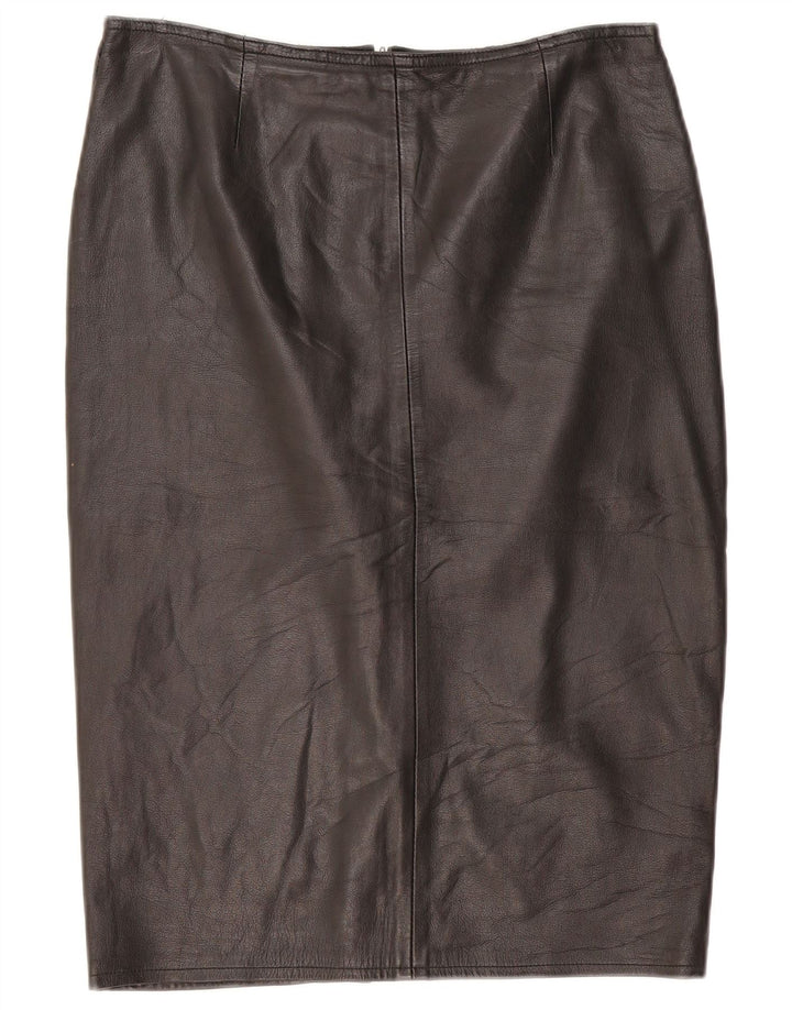 jupe en cuir femme vintage W32 Grand Noir