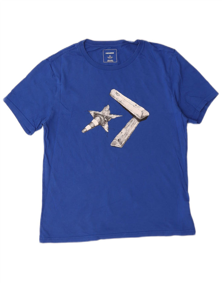 Converse T-Shirt Graphique Homme Bleu Moyen Coton