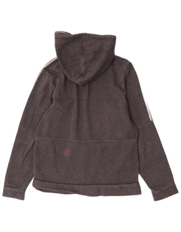 Adidas Pull à capuche zippé pour homme en coton gris moyen