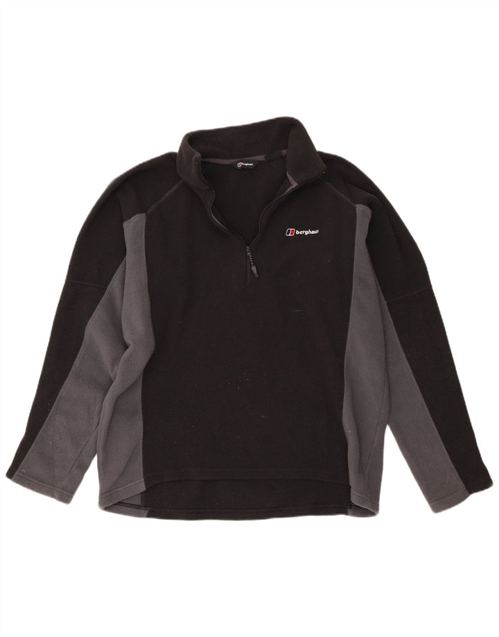 Berghaus Pull polaire à col zippé pour homme Large Noir Colorblock Polyester
