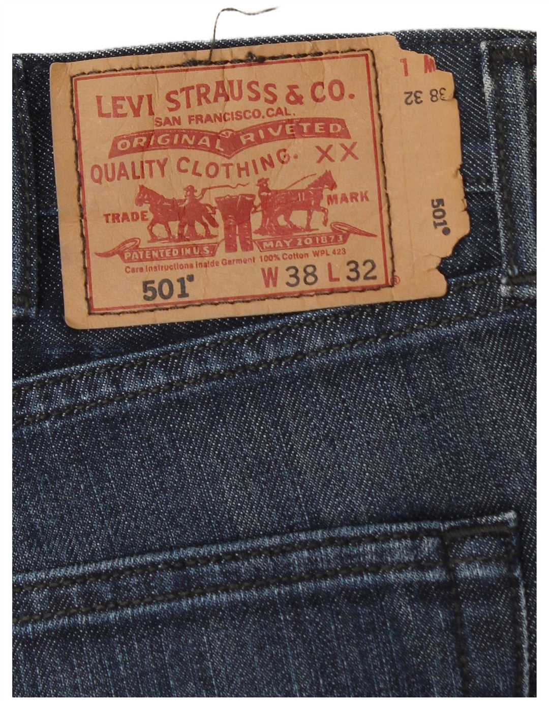 Levi's Jean Droit 501 Homme Bleu Marine W38 L30 Coton