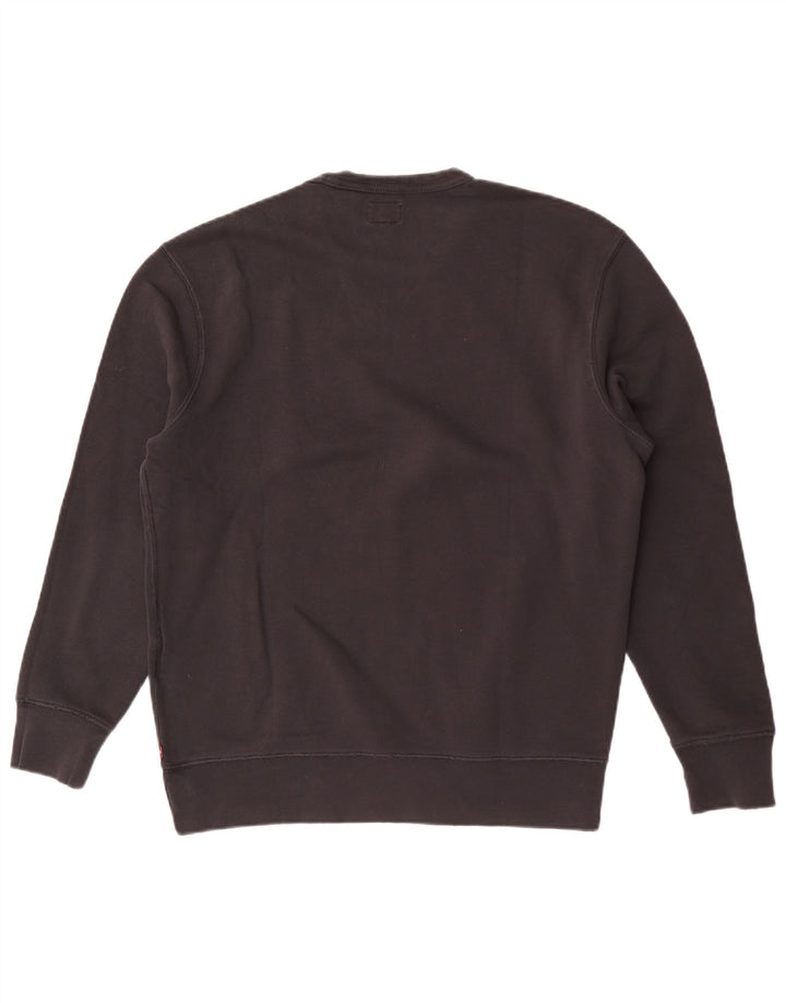 Levi's Sweat-Shirt Graphique Femme UK 14 Noir Moyen Coton