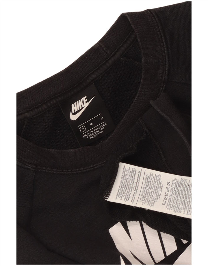 Nike Sweat-shirt graphique pour femme UK 14 en coton noir moyen
