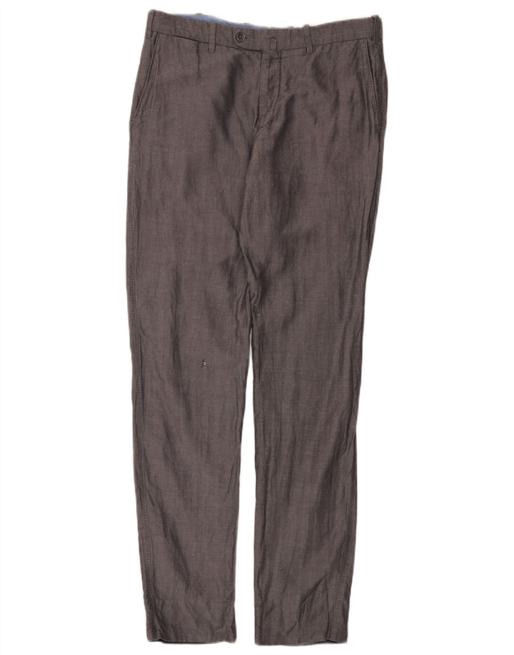 Massimo Dutti Pantalon de costume slim pour homme EU 42 Large W32 L32 Gris à chevrons