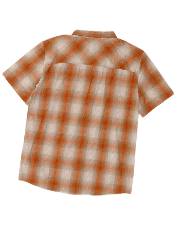 Jack Wolfskin Chemise à manches courtes pour homme UK 36/38 Coton à carreaux orange moyen