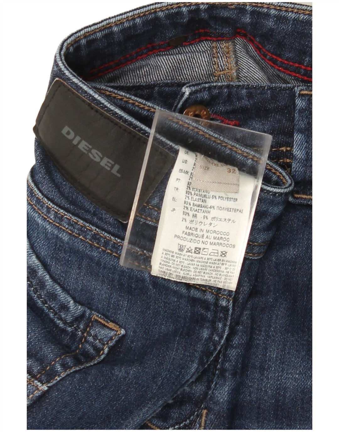 DIESEL Jean droit vieilli D-Strukt pour homme W32 L31 bleu coton