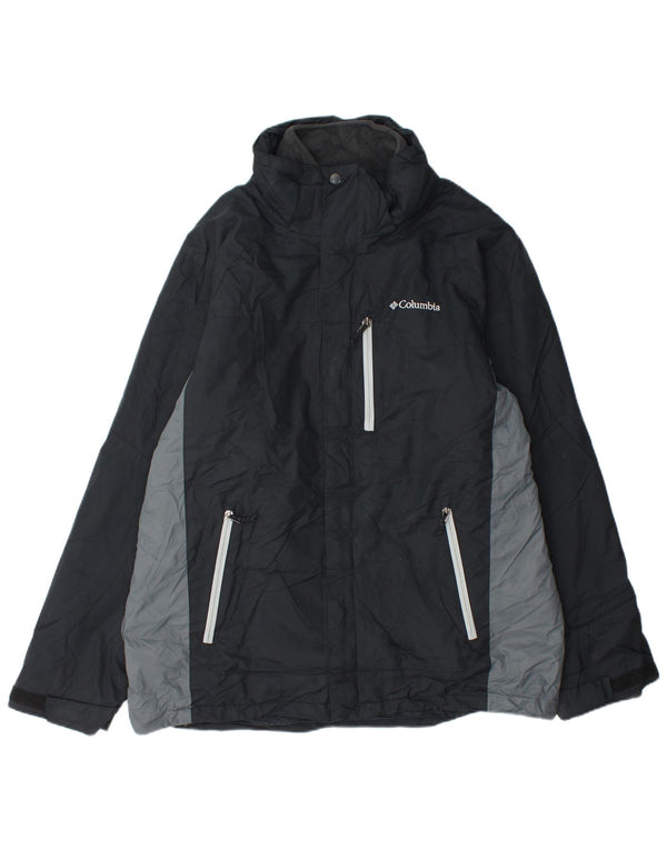 Columbia Veste coupe-vent Interchange pour homme UK 40 Large Noir Colorblock
