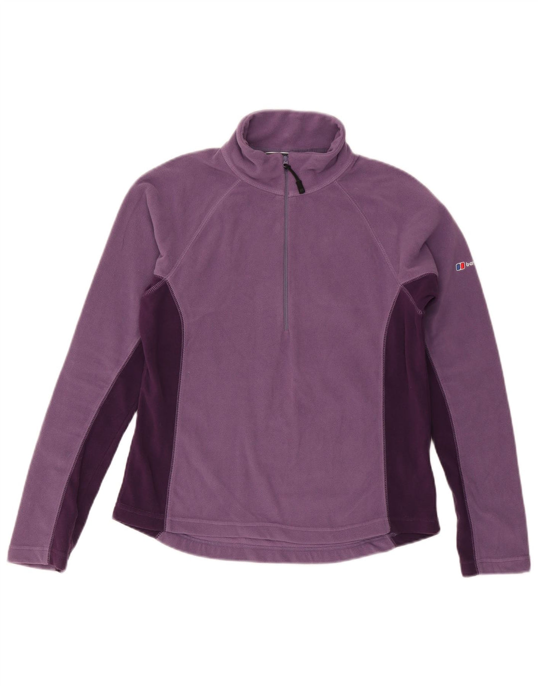 BERGHAUS Pull polaire à col zippé pour femme UK 14 Large Violet Colourblock
