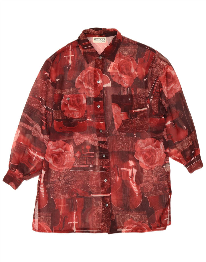 Penny Black Chemise Chemisier Femme UK 8 Petit Rouge Floral Polyester
