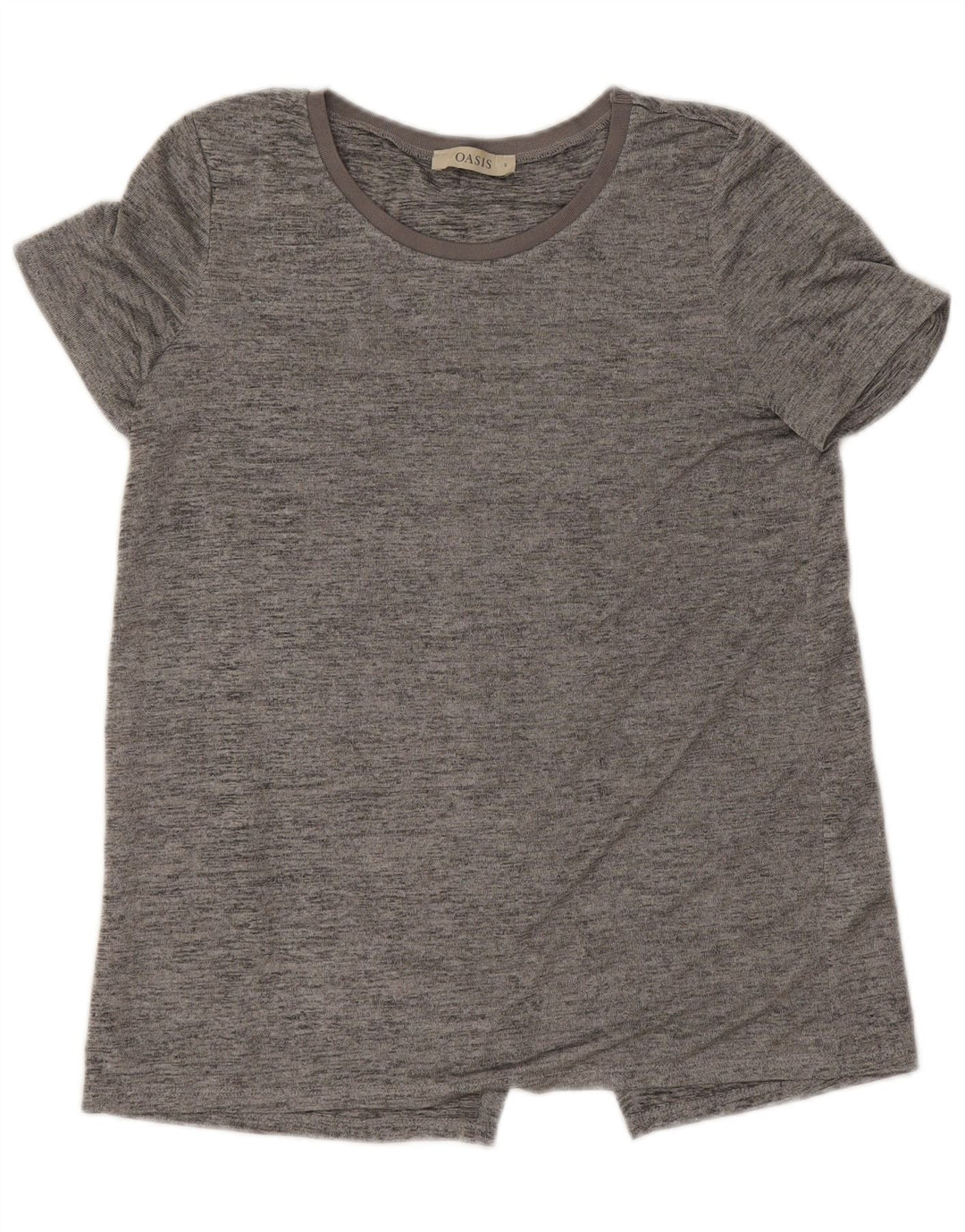 Oasis T-Shirt Femme Top UK 10 Petit Gris Moucheté Polyester