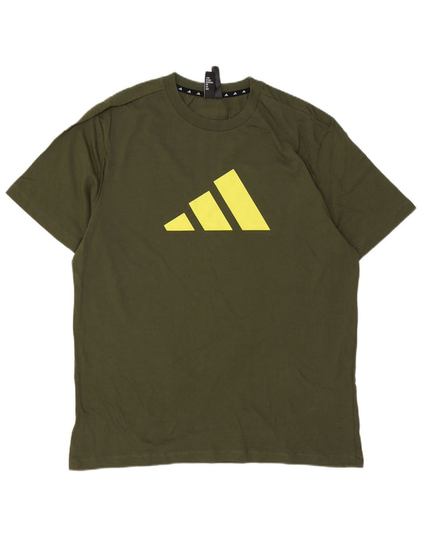 Adidas T-Shirt Graphique Homme Top XL Kaki Coton