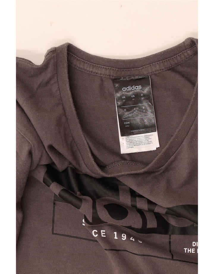 Adidas T-Shirt Graphique Homme Gris Moyen Coton