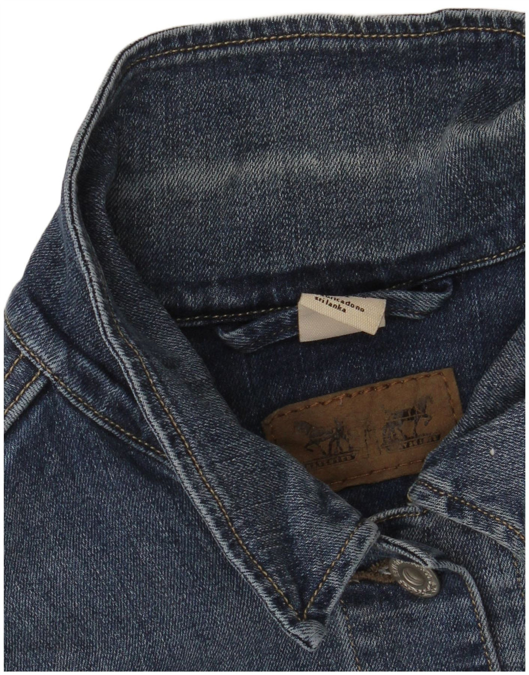 LEVI'S Veste en jean courte pour femme UK 18 XL Bleu Coton